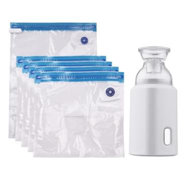 Imagem de Bomba de Vácuo, Sacos de Armazenamento a Vácuo USB Recarregável, Sacos de Vácuo Bomba de Ar Elétrica Portátil Adequada, Sacos de Vedação a Vácuo de Compressor de Ar de Sucção