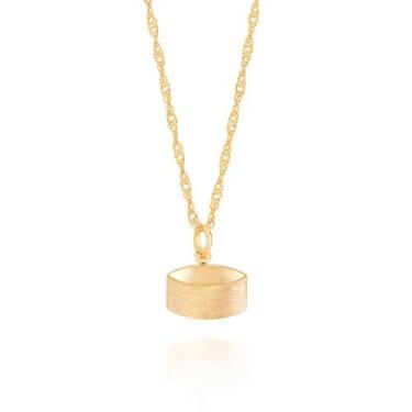 Imagem de Pingente banhado ouro 3x 24k 18k e 22k  unissex oval torto trabalho fo