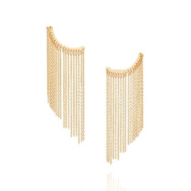 Imagem de Brincos banhado ouro 3x 24k 18k e 22k femininos rommanel ear cuff fran