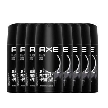 Imagem de Kit Desodorante Antitranspirante Aerosol Axe Black 150ml - 8 Unidades