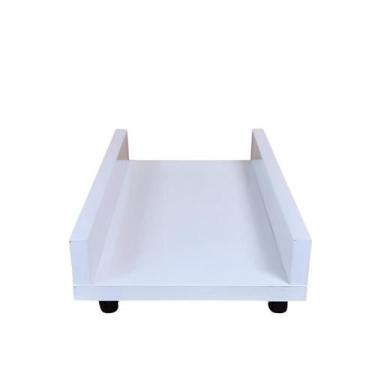 Imagem de Suporte para CPU Em MDP 15mm Com Rodinhas 40cm x 19cm Branco Ofertamo