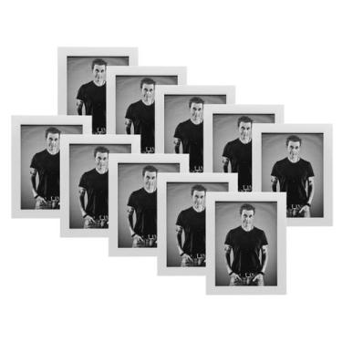 Imagem de Kit De 10 Porta Retratos Brancos 10X15 De Madeira Casamento - Geral