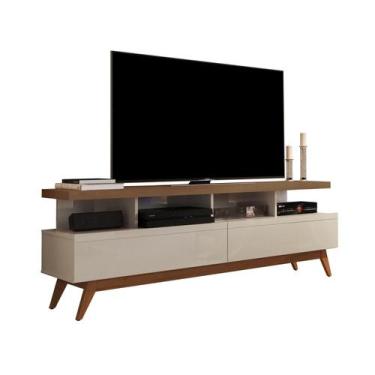 Imagem de Rack para Sala com 2 Gavetoes Pes Altos em Madeira Vivare Wood 1.6 - A