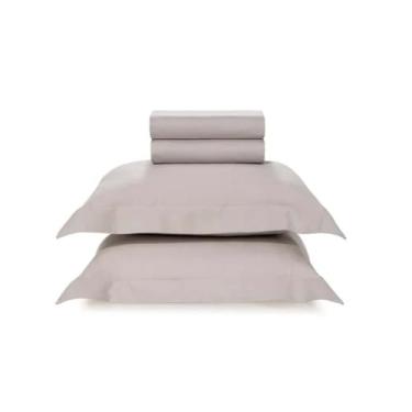 Imagem de Karsten Jogo de Cama Bossa Prata Queen 100% Algodão 4 peças 300 Fios