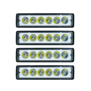 Imagem de Kit 4 Farol De Milha 6 Leds 18w Barra Led 12v 24v Universal - BRIWAX