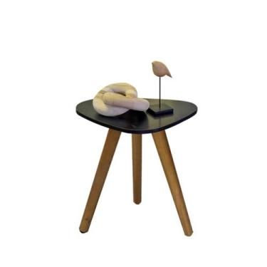 Imagem de Mesa Lateral Redonda Sala Para Decoração de Interiores Tampo Orgânico 