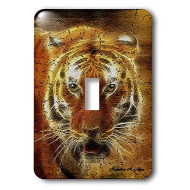 Imagem de 3dRose Interruptor único de arte texturizada Tiger Fractalius lsp_6603_1, multicolorido