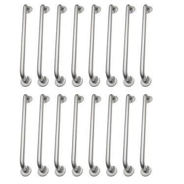 Imagem de Alça de Apoio 70cm Barra Inox Kit 18 Unidades Cadeirante Idoso Corrima