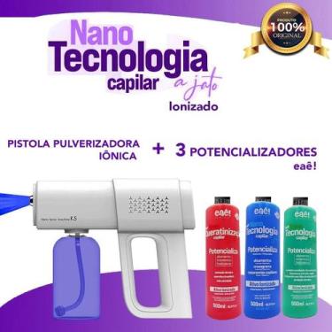 Imagem de Kit Pulverizador + 3 Nanotecnologia Capilar - Branco - Eaê Cosméticos.