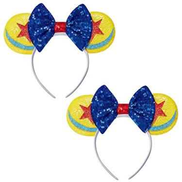 Imagem de FANYITY Orelhas de fantasia da Minnie, 2 faixas de cabeça para orelhas de Mickey para meninas e mulheres, tamanho livre (estrelas 2)