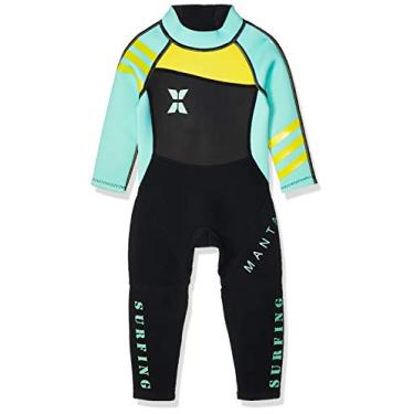 Imagem de DIVE & SAIL Roupa de mergulho infantil de neoprene de corpo inteiro manga comprida 2,5 mm de espessura térmica para natação 2-3T verde