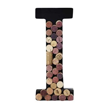 Imagem de (Large, I) - Metal Letter Wine Cork Holder Monogram w/Free Wall Mount Kit A-Z, (I)