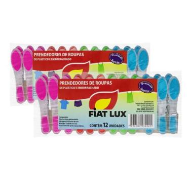Imagem de 2 Pacotes Pregador Roupas Fiatlux Alta Pressão 12 Un Cada - Fiat Lux