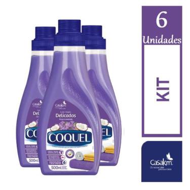 Imagem de Kit 6 Lava Roupas Líquido Coquel Cocó e Lavanda 500ml Cada - CasaKm