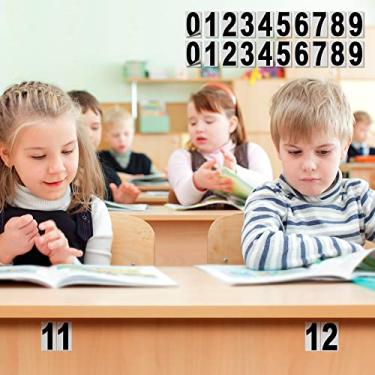 Imagem de iSYFIX Adesivos com números de vinil preto - 1,5 cm autoadesivo - 2 conjuntos de decalque premium com fundo refletor para caixa de correio, placas, janela, porta, carros, caminhões, casa, negócios, endereço, interno e externo