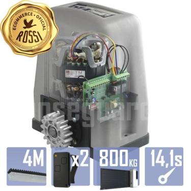 Imagem de Kit Motor Rossi DZ4 Turbo 4m Crem 2 Control Portão 800Kg, 110V