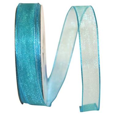 Imagem de Reliant Ribbon Elegante fita de borda com fio transparente, 1,5 cm x 65 jardas, turquesa