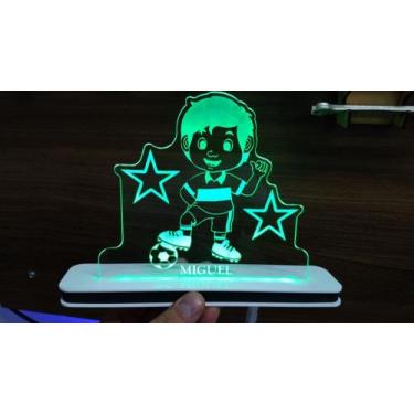 Imagem de Luminária Decorativa com LED Menino Futebol - Hobbies do Ofício, Verde