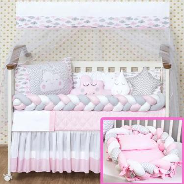 Imagem de Kit Berço Completo Chuva de Amor Nuvem Gota Estela + Ninho Redutor Tra