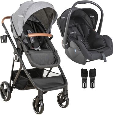 Imagem de Carrinho de Bebe Moises com Bebe Conforto Kiddo Cosmos Grafite