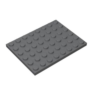Imagem de Classic Building Plate 6x8, 100 Piece Dark Grey Bulk Plates, Compatible with Lego Parts and Pieces 3036, Compatible with All Major Brick Brands(Colour: Dark Grey)
