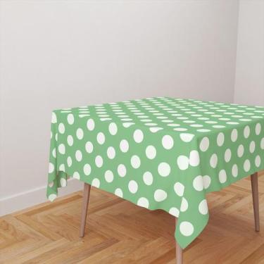 Imagem de Toalha De Mesa Quadrada 4 Lugares Tecido Oxford Poá Verde Claro TL210 