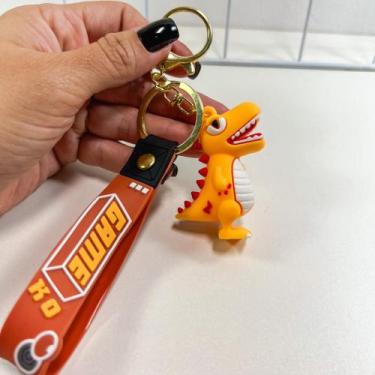 Imagem de Chaveiro Pingente Dinossauro com Faixa de mão e Mosquetão - Foforiku, 