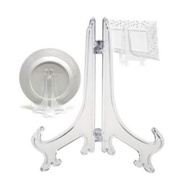 Imagem de Kit 10 Suportes Para Pratos E Azulejos Quadros Acrílico Transparente -