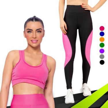 Imagem de KIT conjunto TOP ALÇA MÉDIA bojo + CALÇA LEGGING REDINHA Feminino Acad