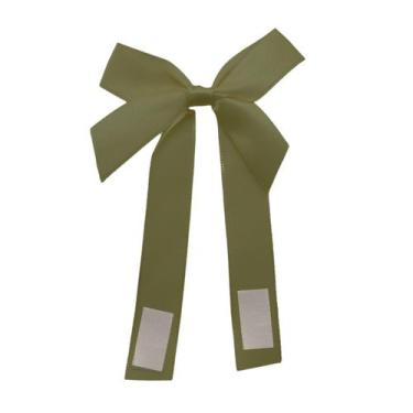 Imagem de Laço Perfeito de Fita de Cetim com Adesivo - Verde Oliva - M 6x21cm - 
