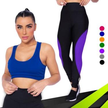 Imagem de KIT conjunto TOP ALÇA MÉDIA bojo + CALÇA LEGGING REDINHA Feminino Acad