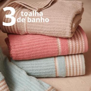 Imagem de Kit C/ 3 Toalhas de Banho Premium Denver 100% Algodão Melhor Toalha Al