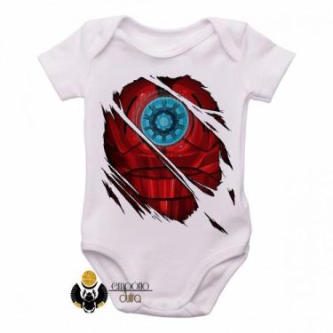 Imagem de body nenê criança roupa bebê  Homem de Ferro  reator armadura - Empóri