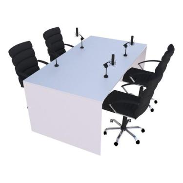 Imagem de Mesa para Podcast 100x173cm Off White Linha Premium 1.1 - Marcenaria O