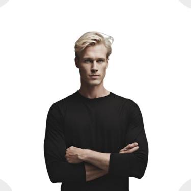 Imagem de Camisa Masculina Preta Termica Proteção Uv - MV Store Atacado, Preto, 