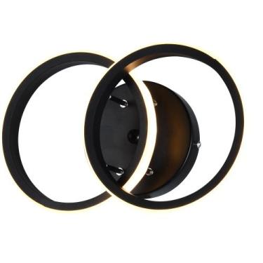 Imagem de Plafon LED Taschibra Village Circle Luz Quente 3000K, Preto