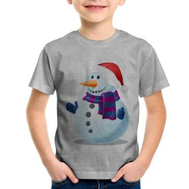 Imagem de Camiseta Infantil Boneco de neve - Foca na Moda, Cinza, 8