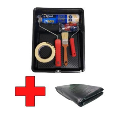 Imagem de Kit Pintura Completo Pintar Parede Anti Gotas Atlas