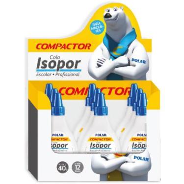 Imagem de Cola para Isopor Polar 40G - Caixa com 12 Unidades - Compactor