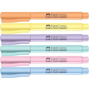 Imagem de Caneta Marca Texto Grifpen TONS Pastel 6 Cores Caixa com 12 - Faber Ca
