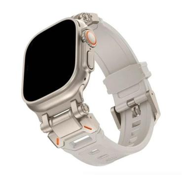 Imagem de Pulseira Silicone Robot Titanium Compatível com Apple Watch - Baú do V