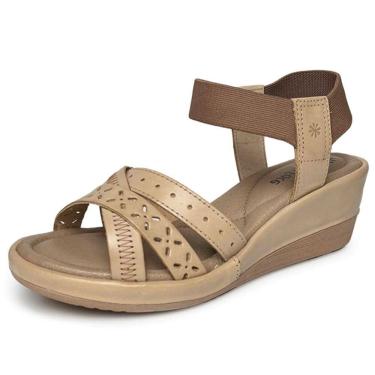 Imagem de Sandália Feminina Elástico Anabela Salto Baixo New Face