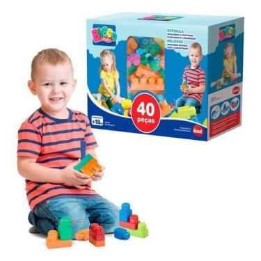 Imagem de Bloco de Montar Infantil Didático 40 Peças para Organização e Concentr