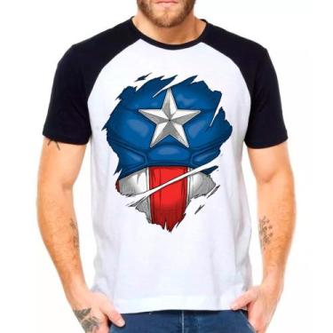 Imagem de Camiseta Capitão América Super Herói Lançamento - DESIGN CAMISETAS, Mo