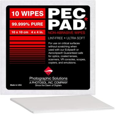 Imagem de PEC-PAD Toalhetes sem fiapos 10 cm x 10 cm Pano ultra macio não abrasivo para limpar superfícies sensíveis como câmera, lente, filtros, filme, scanners, telescópios, microscópios, binóculos. (10