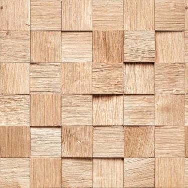 Imagem de Papel de Parede Decorativo Madeira Clara 3D Cubos 2,5m - DEKAL DECOR