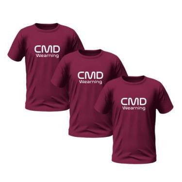 Imagem de Kit 3 Camisetas Vinho Masculinas Manga Curta Estampada Premium - CMD W