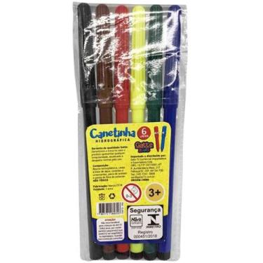 Imagem de Caneta Hidrografica Hidrocor KIDS 6 Cores - Make+