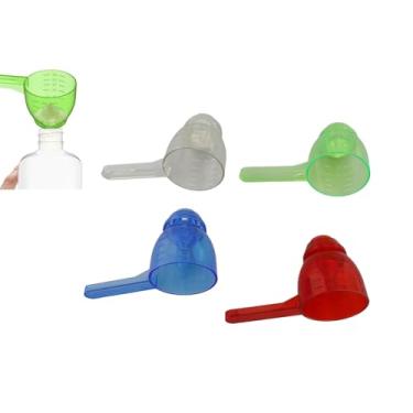 Imagem de Colher de medição conveniente de 4 peças, colher de funil multiuso à prova de vazamentos com marcações gravadas, colher de medição única para leite de cozinha, café, proteína em pó