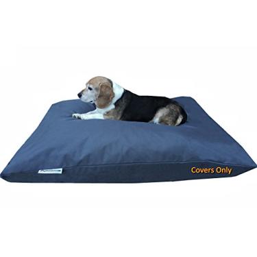 Imagem de Capas de almofada para animais de estimação 2 DIY Do It Yourself Dogbed4less: capa externa com zíper para edredom de animais de estimação + capa interna de forro à prova d'água em tamanho médio ou grande para cães e gatos – apenas cobreDogbed4less 48"X29" Large preto 48X29VC+IC-FLAT